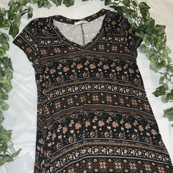Tribal Patterned Brown Dress - Picture 3 of 5
